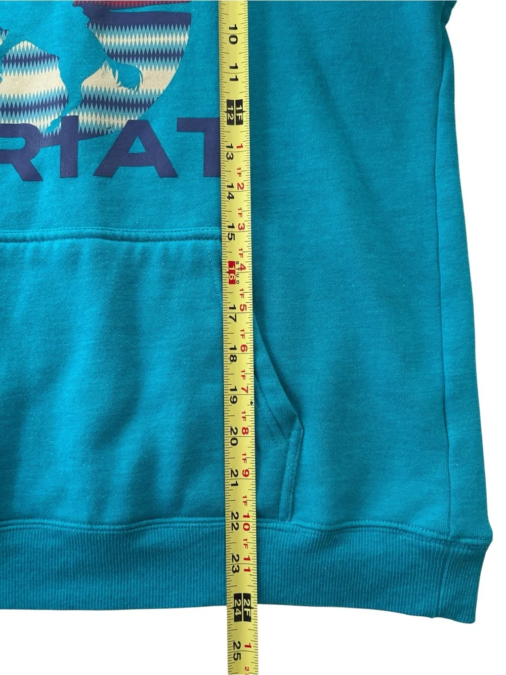 Ariat Boys In Motion Tile Blue Bronco Graphic Hoodie Size L 14/16